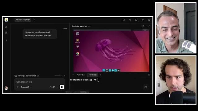 Frame do vídeo analisado mostrando a demonstração de computer use